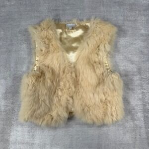 Jodhpur Rabbit Fur Vest Youth 10A Beige Genuine Fur Gilet Galeries Lafayette
